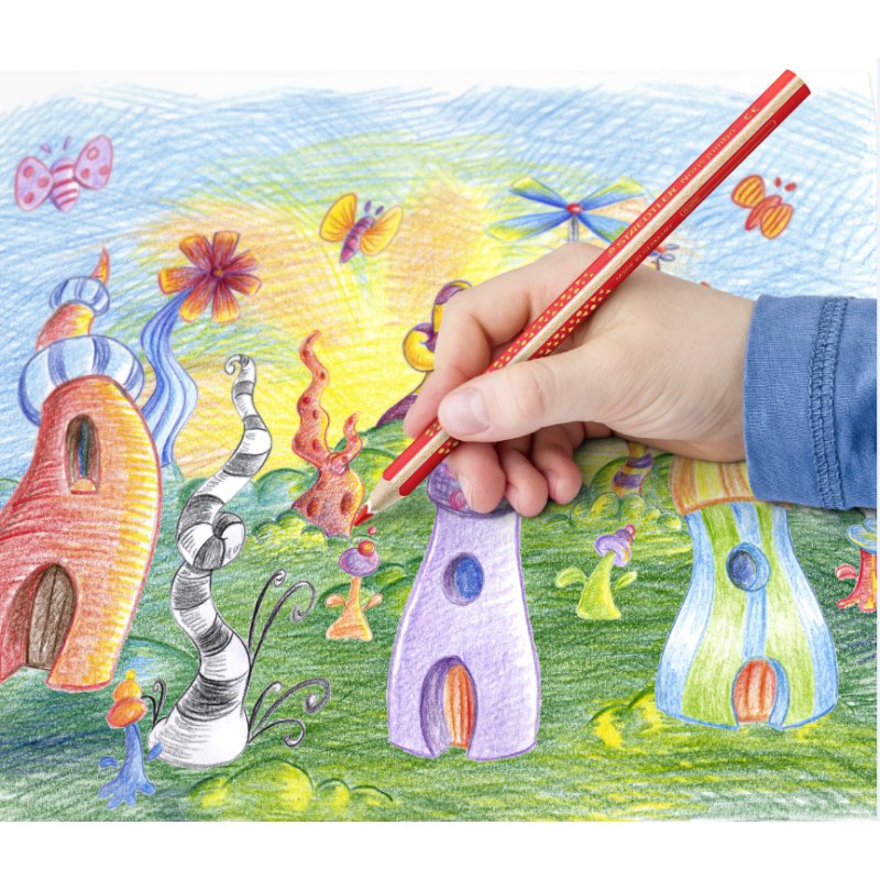 STAEDTLER Noris jumbo crayons de couleur, triangulaires, 4,0 mm, 12 pièces
